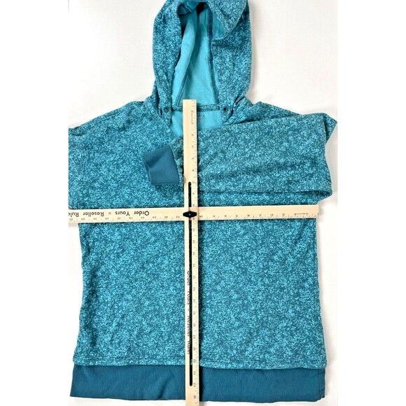 Athleta Sundown Alliance Hoodie Teal Blue Floral Oversized - Size XS (A7) - Picture 6 of 6